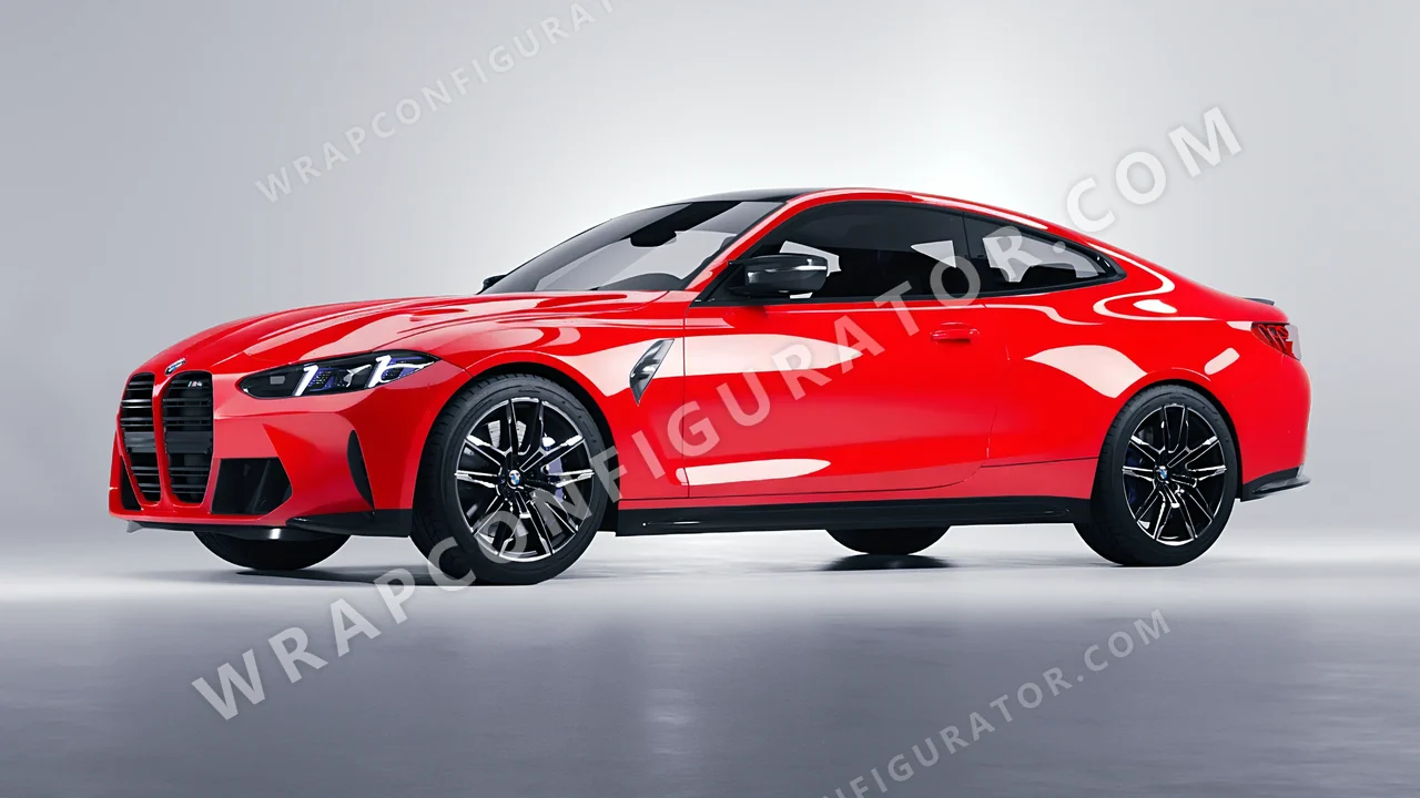 Red BMW M4 Coupe 2024 wrapped in Inozetek Dynamic PPF Italia Red DPPF917