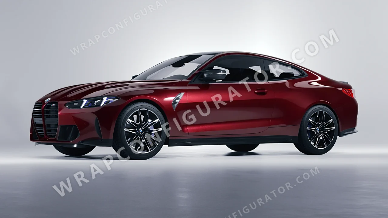 Red BMW M4 Coupe 2024 wrapped in Inozetek Dynamic PPF Velvet Red DPPF945
