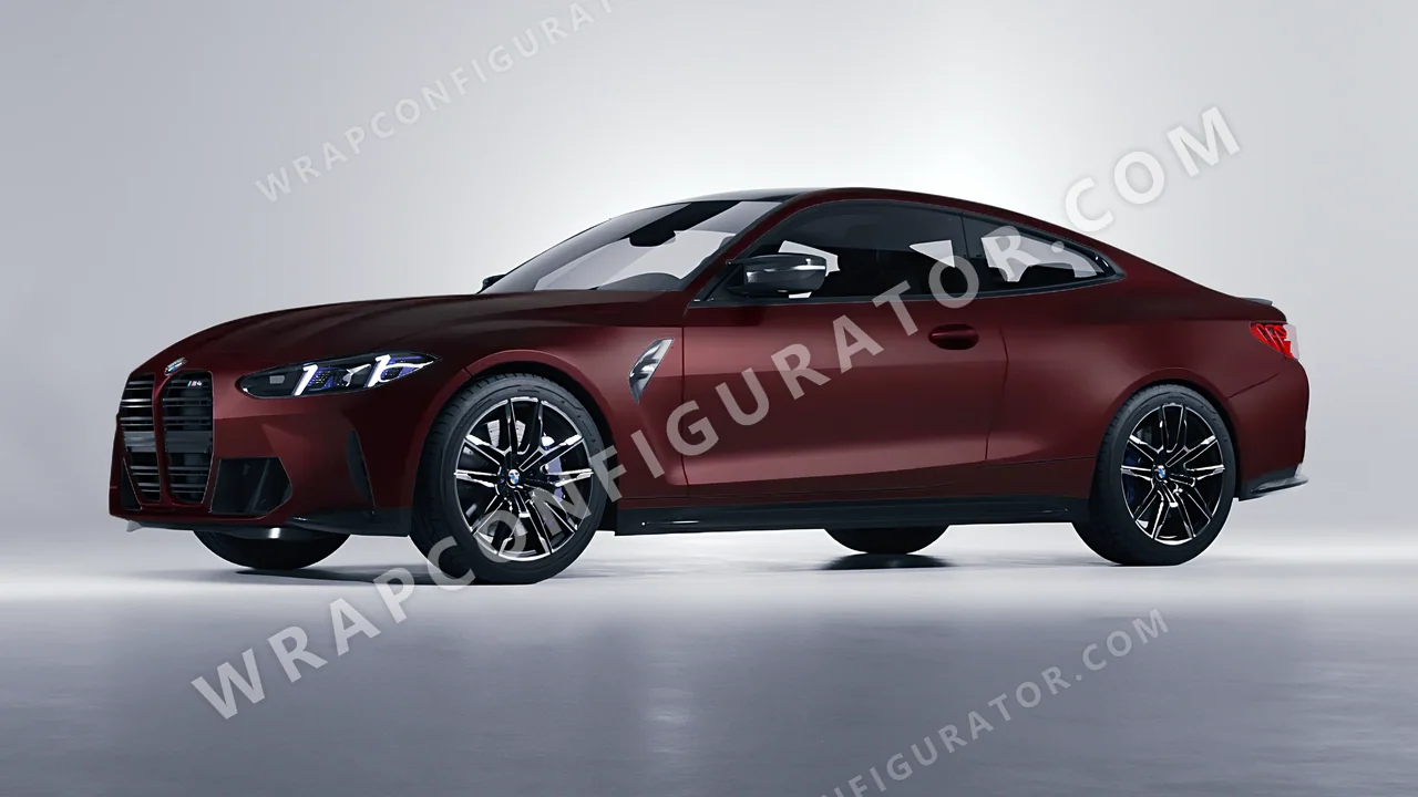 Red BMW M4 Coupe 2024 wrapped in KPMF Matt Widowed Red K75508