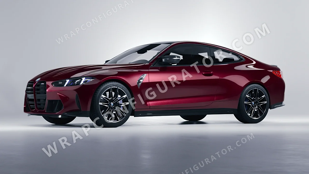 Red BMW M4 Coupe 2024 wrapped in ORACAL Red Brown 970RA-369G