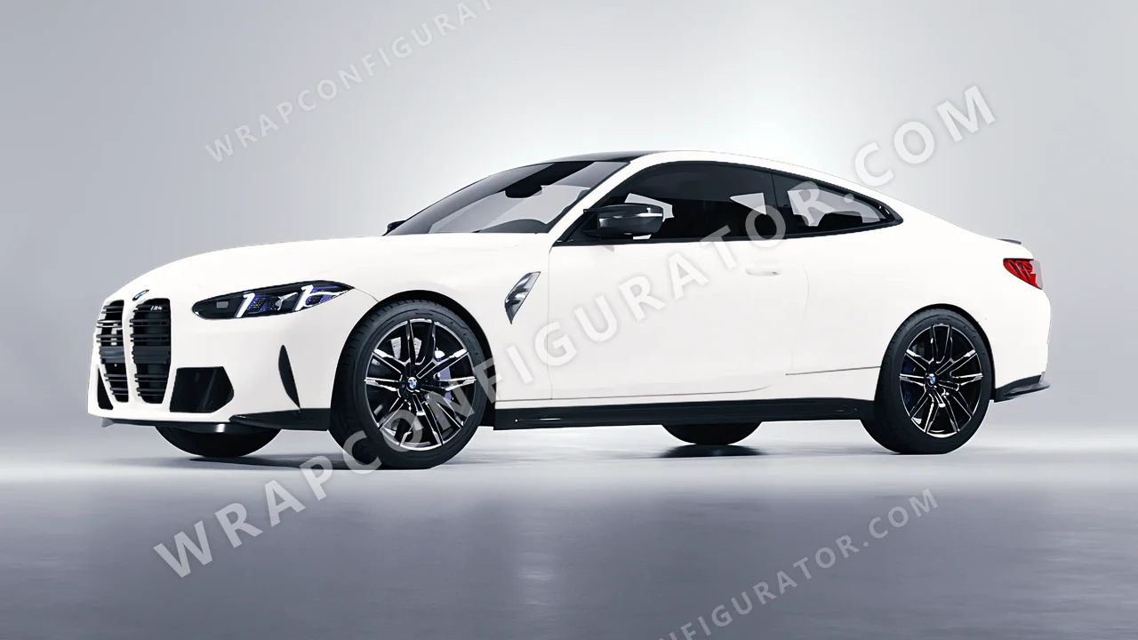 White BMW M4 Coupe 2024 wrapped in 3M Matte White M10