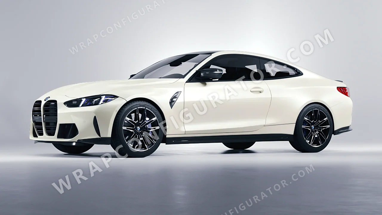 White BMW M4 Coupe 2024 wrapped in 3M Satin Pearl White SP10