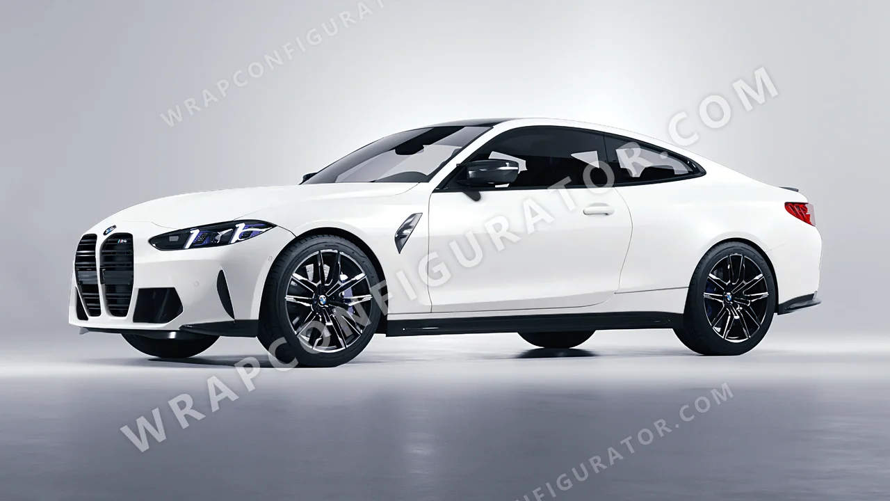 White BMW M4 Coupe 2024 wrapped in 3M Satin White S10