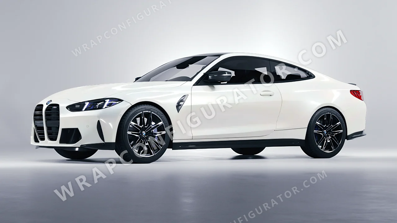 White BMW M4 Coupe 2024 wrapped in Avery Dennison Gloss Pearl White Snow SW900-110-S