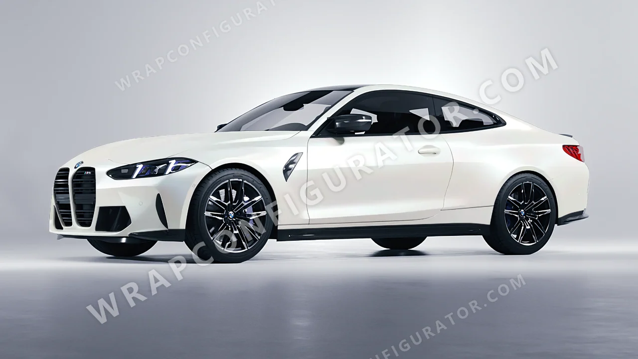 White BMW M4 Coupe 2024 wrapped in Avery Dennison Satin White Pearl SW900-117-S