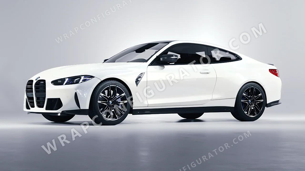 White BMW M4 Coupe 2024 wrapped in Inozetek Dynamic PPF Moon White DPPF903