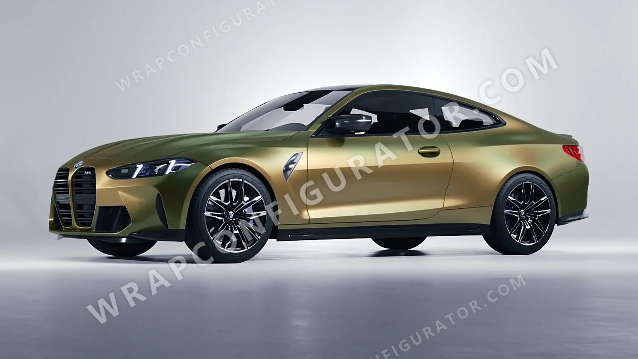 Yellow BMW M4 Coupe 2024 wrapped in 3M Golden Aurora SP264