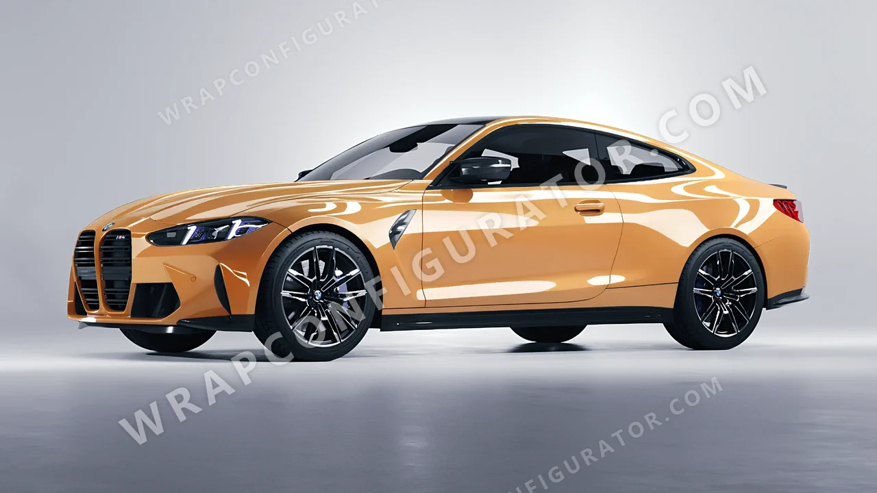 Yellow BMW M4 Coupe 2024 wrapped in Colourshield PPF by HyperPro Sand Yellow HGF51-P