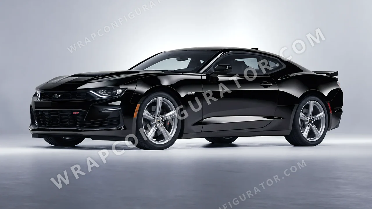 Black Chevrolet Camaro SS 2020 wrapped in 3M Gloss Black G12