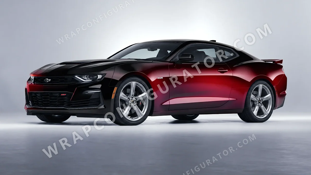 Black Chevrolet Camaro SS 2020 wrapped in 3M Gloss Ember Black GP282