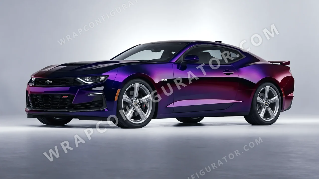Black Chevrolet Camaro SS 2020 wrapped in 3M Gloss Wicked GP298