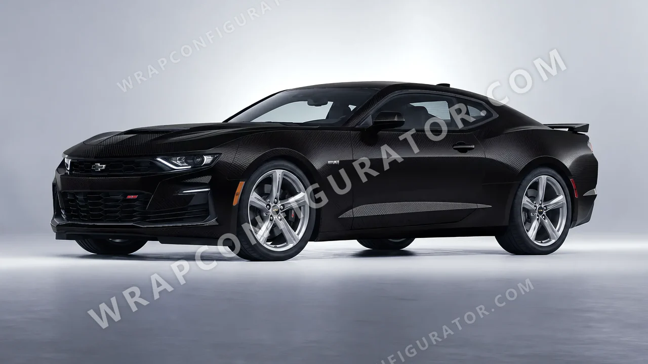 Black Chevrolet Camaro SS 2020 wrapped in 3M Matrix Black MX12