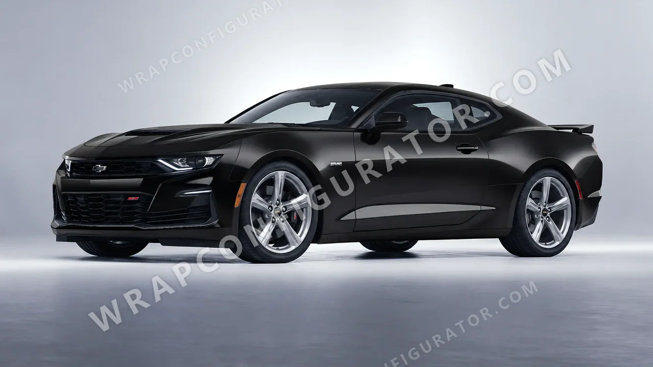 Black Chevrolet Camaro SS 2020 wrapped in 3M Satin Black S12