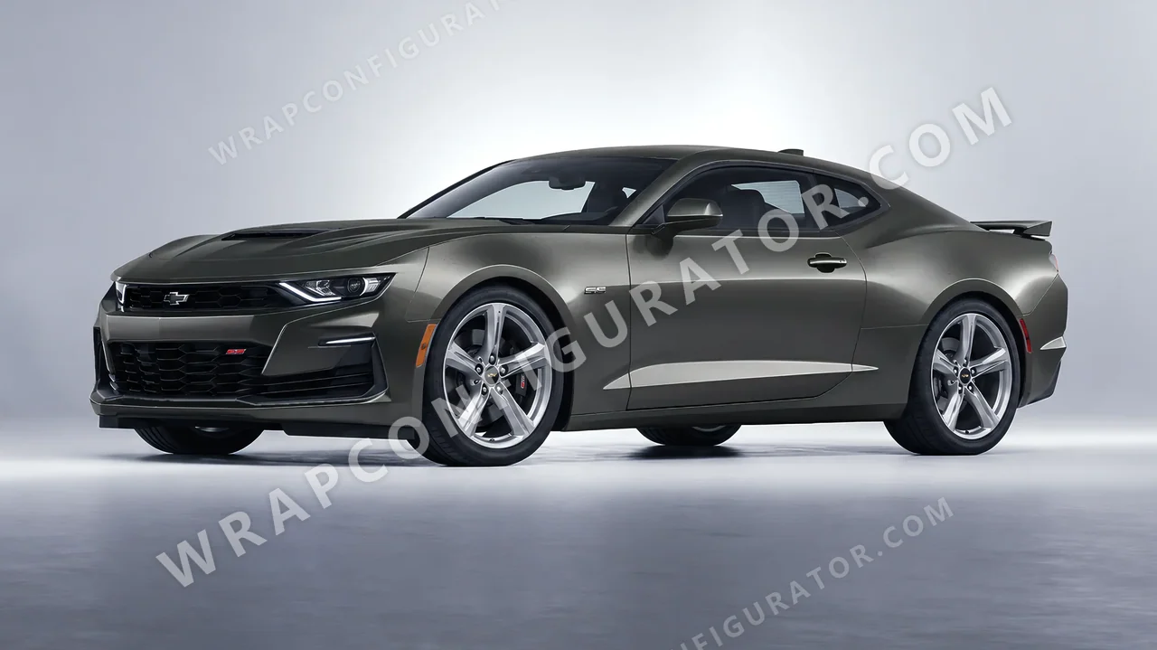 Black Chevrolet Camaro SS 2020 wrapped in Avery Dennison Black Rock Grey SW900-823-M