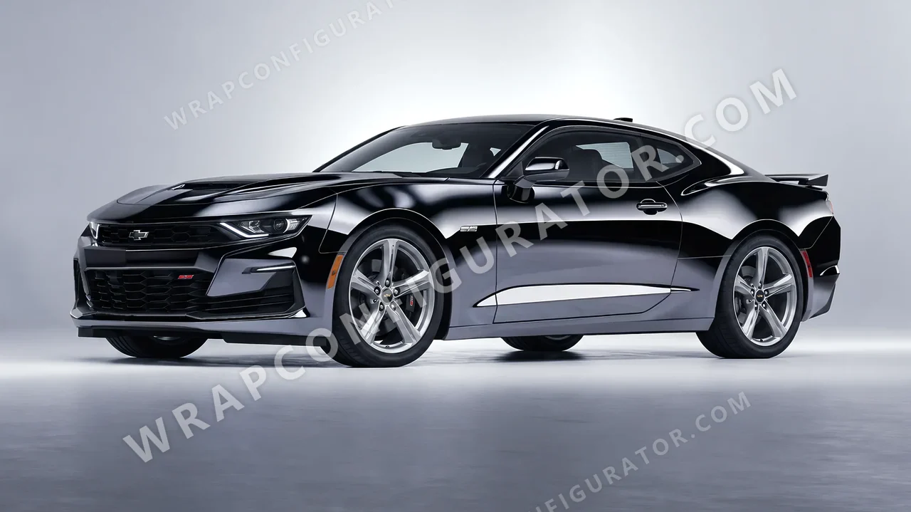 Black Chevrolet Camaro SS 2020 wrapped in Avery Dennison Black SF100-196-S
