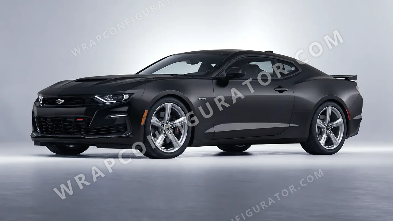 Black Chevrolet Camaro SS 2020 wrapped in Avery Dennison Black SW900-180-O
