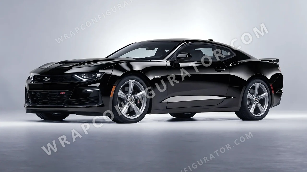 Black Chevrolet Camaro SS 2020 wrapped in Avery Dennison Black SW900-190-O