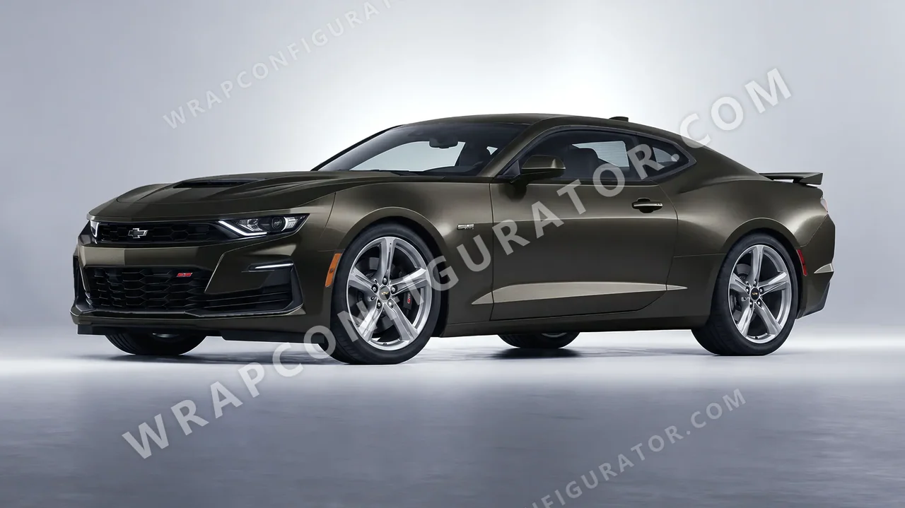 Black Chevrolet Camaro SS 2020 wrapped in Avery Dennison Dark Basalt SW900-871-M