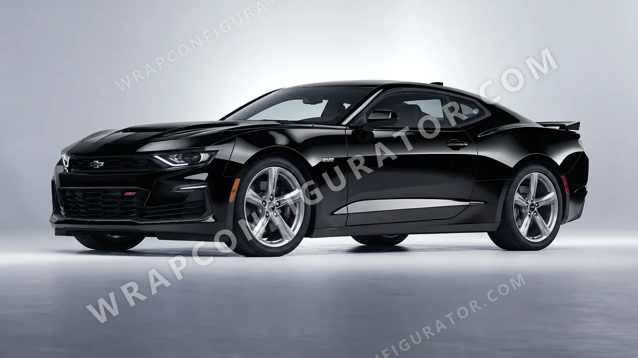 Black Chevrolet Camaro SS 2020 wrapped in Avery Dennison Obsidian Black SW900-191-O