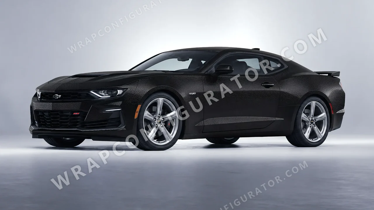 Black Chevrolet Camaro SS 2020 wrapped in Avery Dennison Rugged Onyx Black SW900-182-X