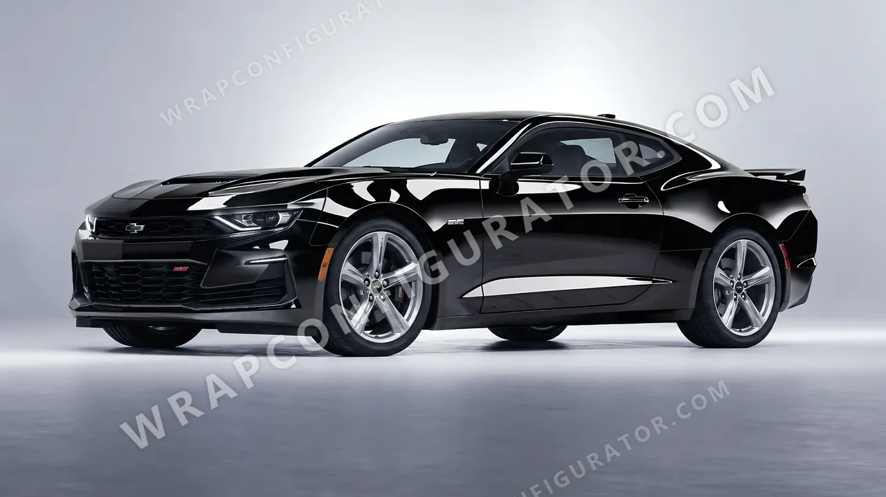 Black Chevrolet Camaro SS 2020 wrapped in Inozetek Dynamic PPF Midnight Black DPPF909