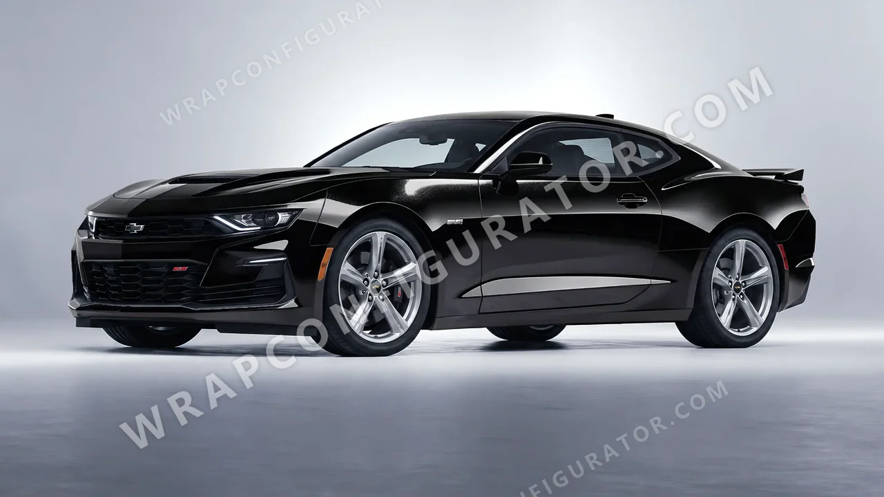Black Chevrolet Camaro SS 2020 wrapped in Inozetek Dynamic PPF Perfect Black DPPF908