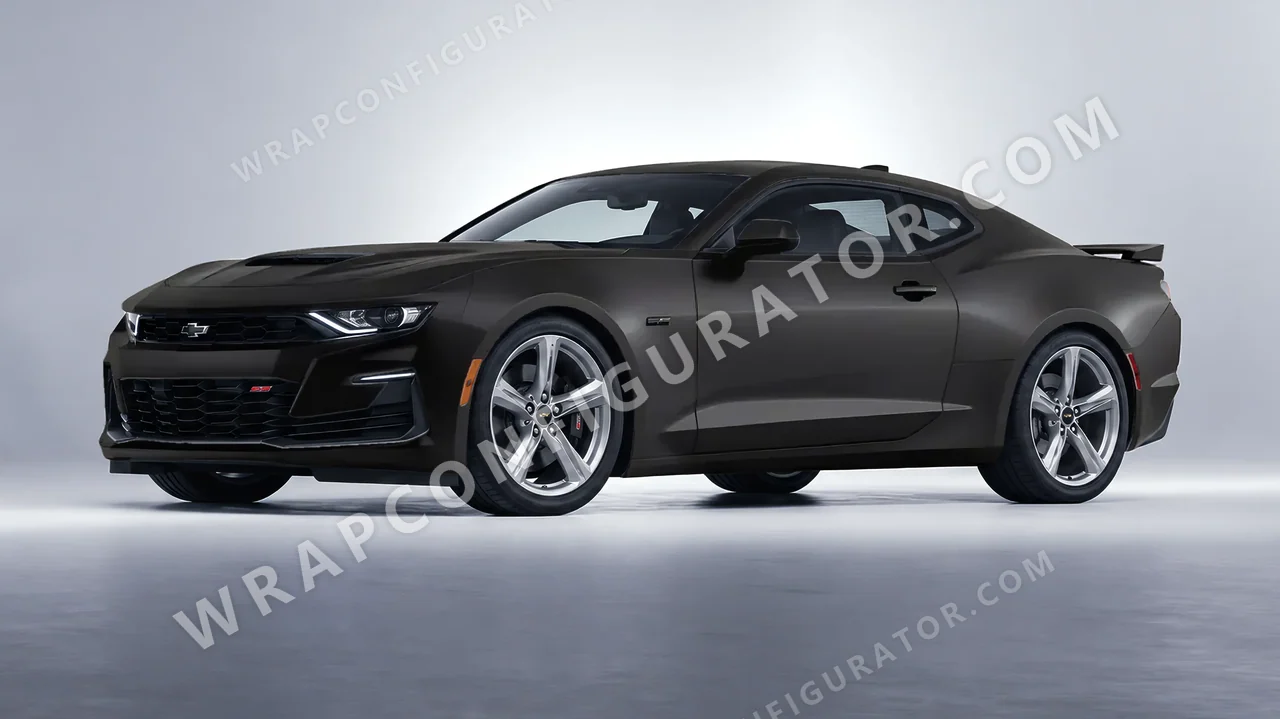 Black Chevrolet Camaro SS 2020 wrapped in KPMF Absolute Matt Perfect Black K75810