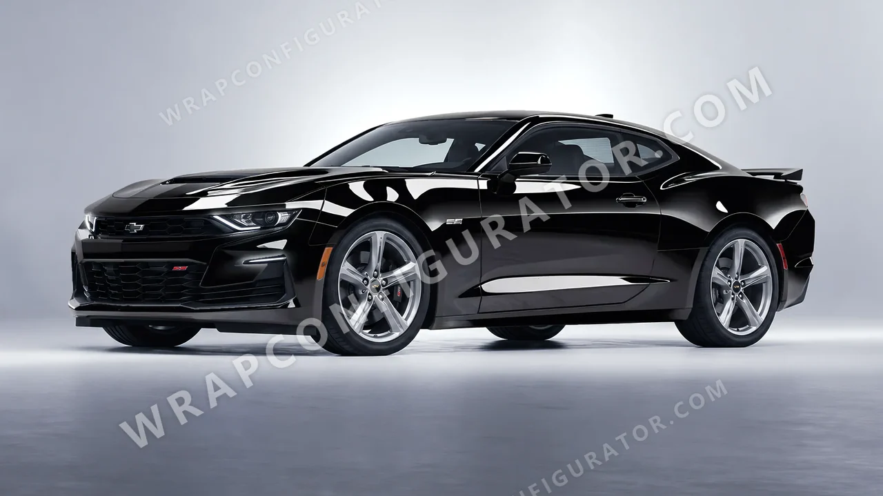 Black Chevrolet Camaro SS 2020 wrapped in KPMF Black K88021