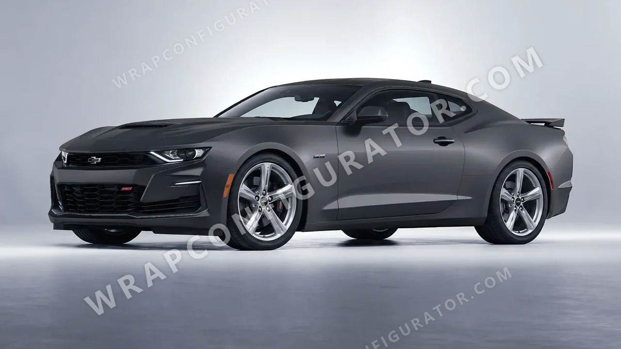 Black Chevrolet Camaro SS 2020 wrapped in KPMF Matt Magnetic Black K75551