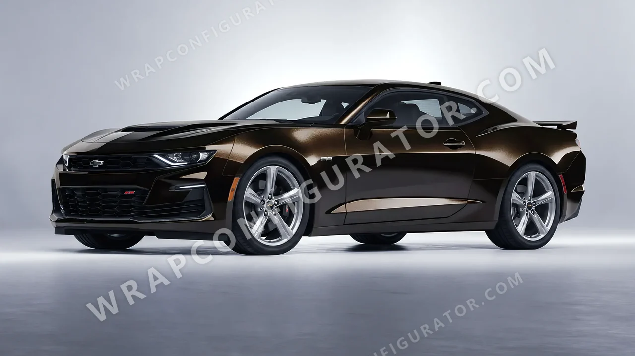Black Chevrolet Camaro SS 2020 wrapped in KPMF Phantom Black K75448
