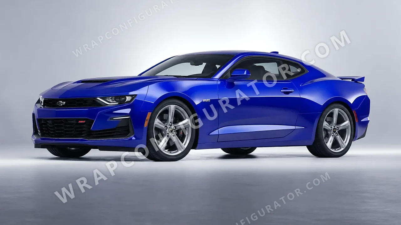 Blue Chevrolet Camaro SS 2020 wrapped in 3M Gloss Cosmic Blue G377
