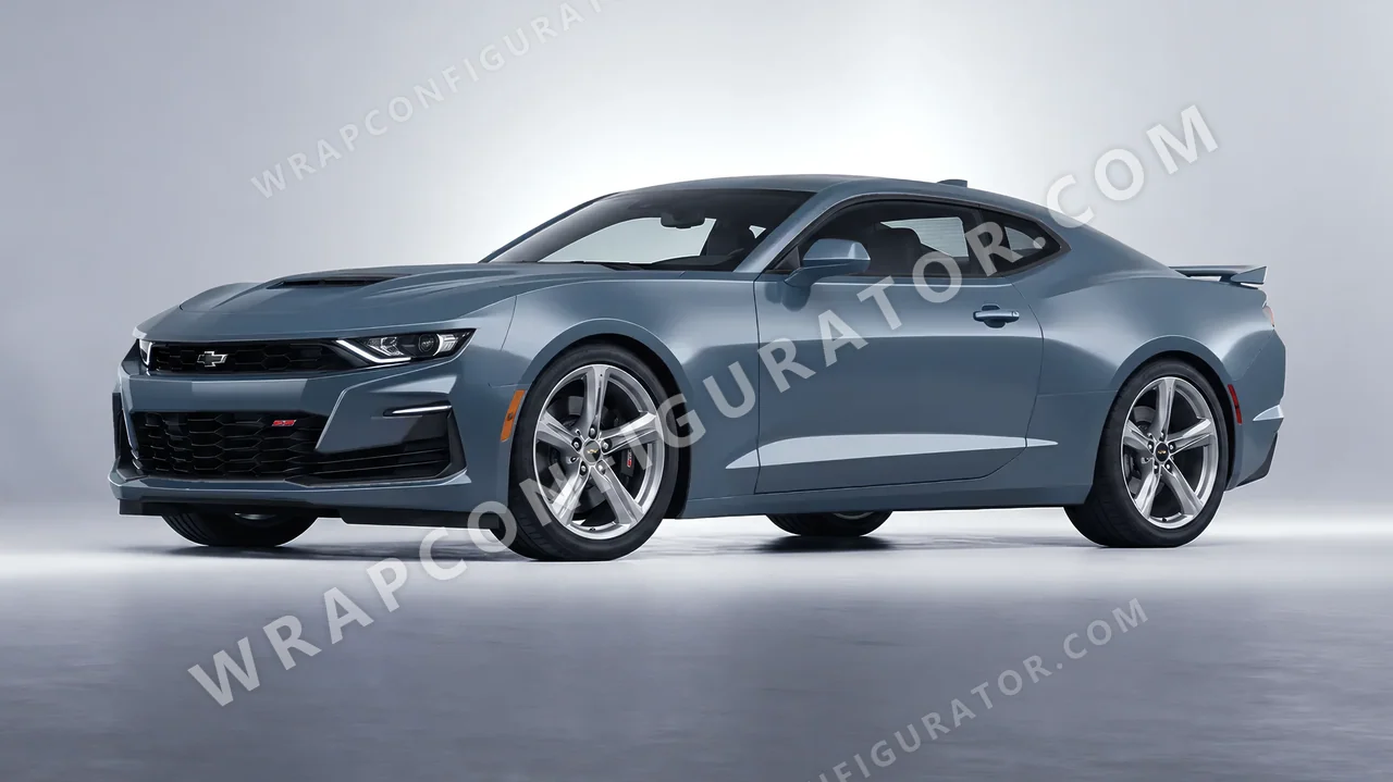 Blue Chevrolet Camaro SS 2020 wrapped in 3M Lunar Blue S87