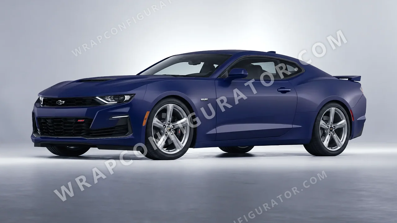 Blue Chevrolet Camaro SS 2020 wrapped in 3M Matte Indigo M27