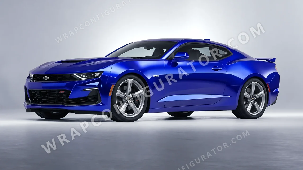 Blue Chevrolet Camaro SS 2020 wrapped in Avery Dennison Blue SF100-256-S