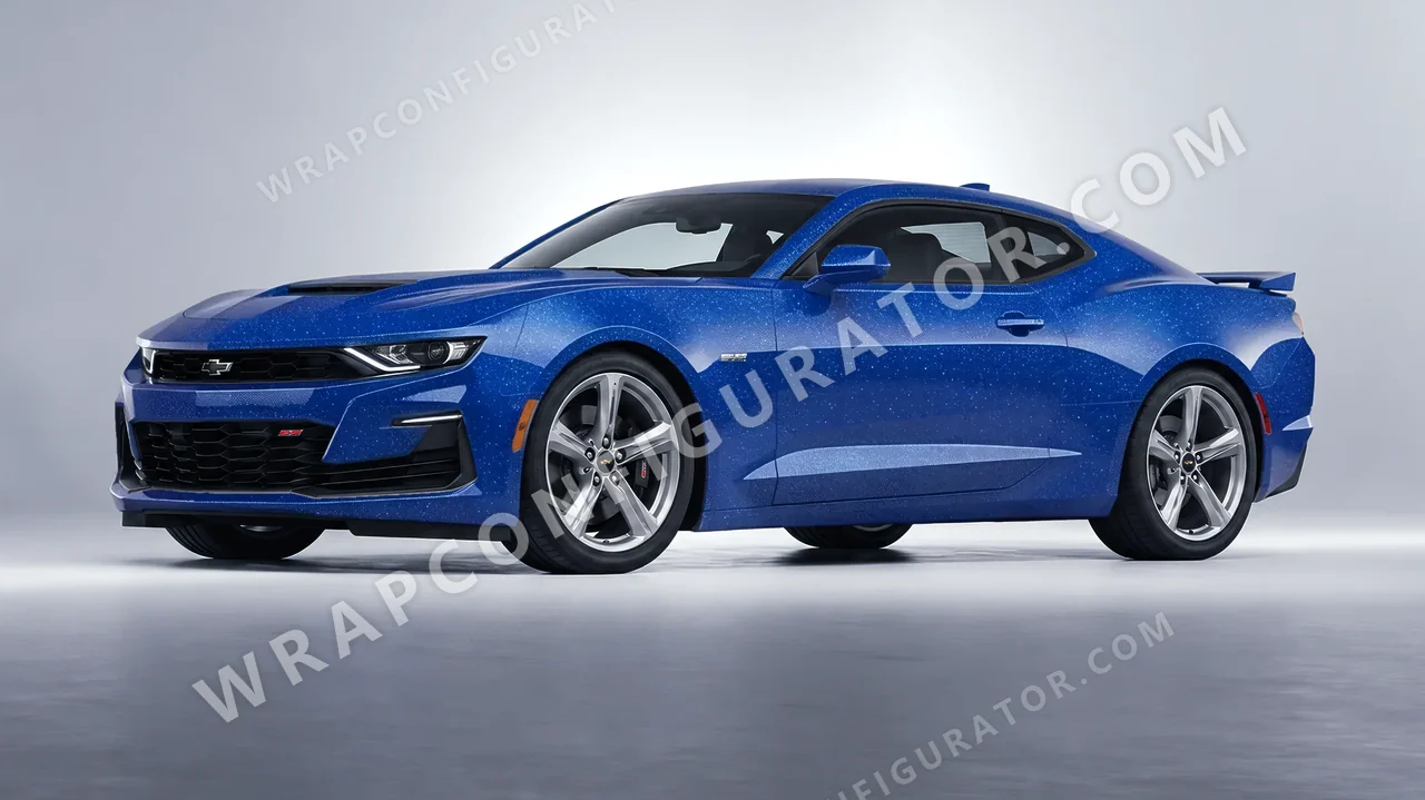 Blue Chevrolet Camaro SS 2020 wrapped in Avery Dennison Blue SW900-676-D