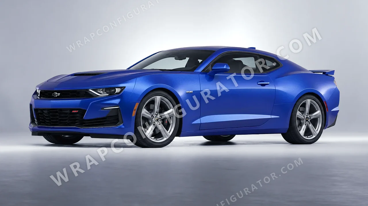 Blue Chevrolet Camaro SS 2020 wrapped in Avery Dennison Brilliant Blue SW900-671-M