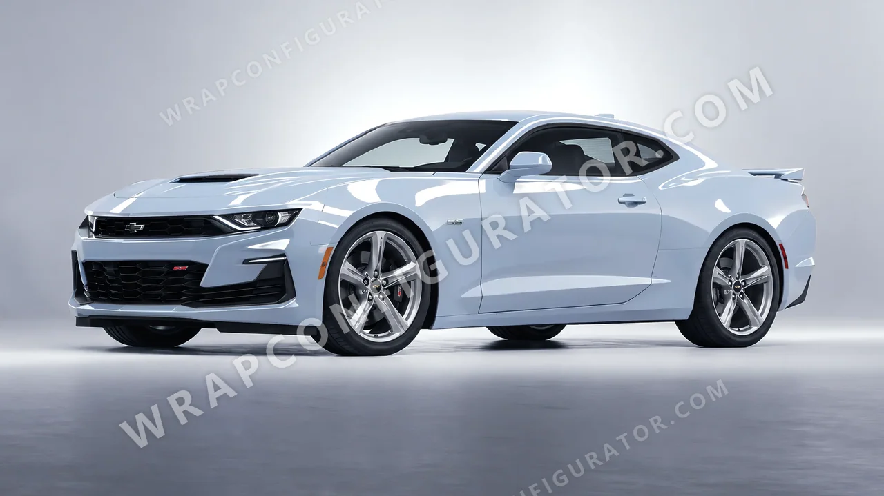 Blue Chevrolet Camaro SS 2020 wrapped in Avery Dennison Cloudy Blue SW900-656-O