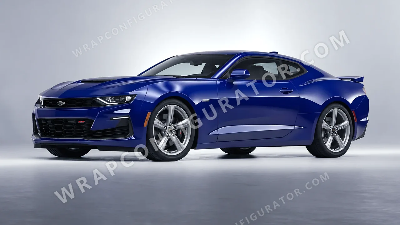 Blue Chevrolet Camaro SS 2020 wrapped in Avery Dennison Dark Blue SW900-681-O