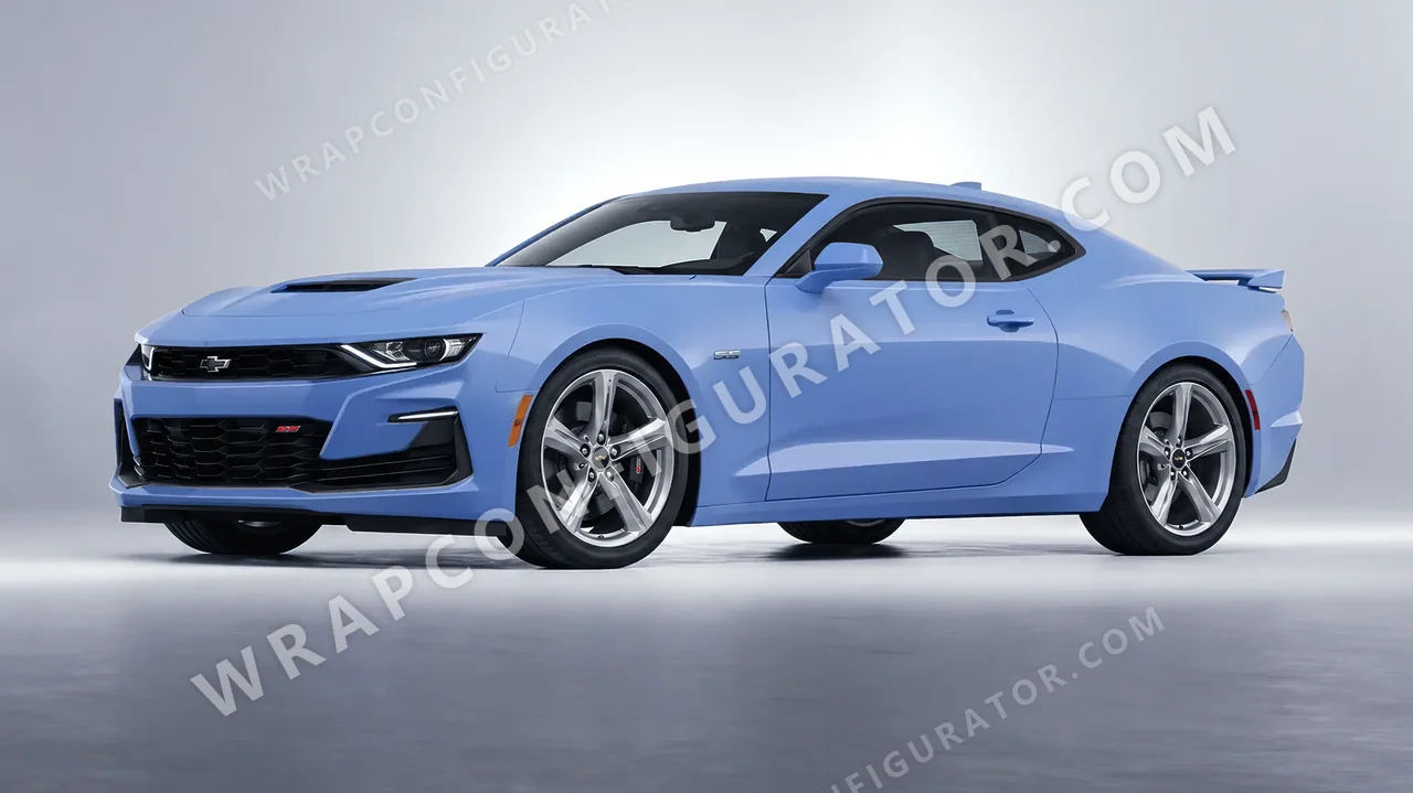 Blue Chevrolet Camaro SS 2020 wrapped in Avery Dennison Dreamline Blue SW900-616-O