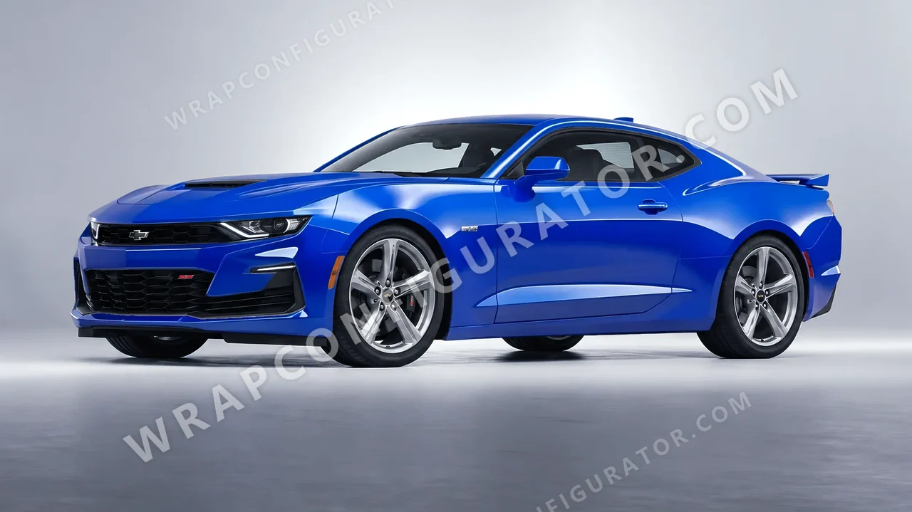 Blue Chevrolet Camaro SS 2020 wrapped in Avery Dennison Intense Blue SW900-667-O