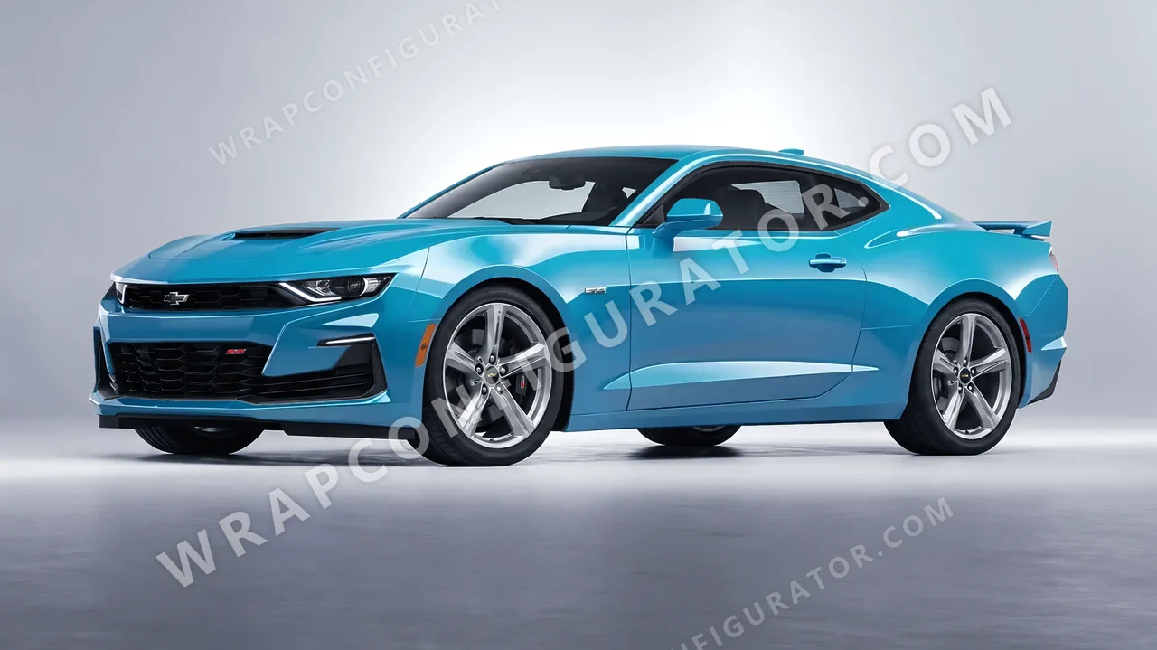 Blue Chevrolet Camaro SS 2020 wrapped in Avery Dennison Park Avenue Blue SW900-703-O