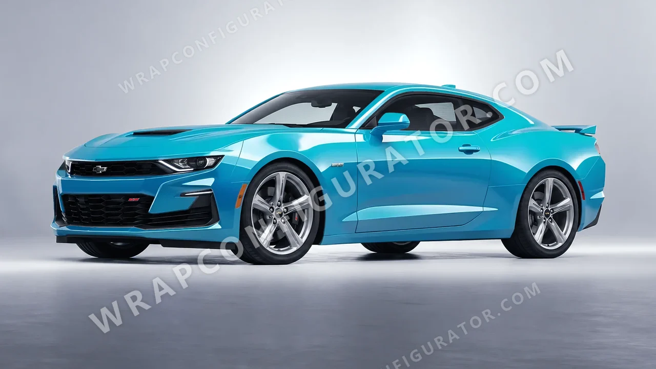 Blue Chevrolet Camaro SS 2020 wrapped in Avery Dennison Turquoise Ocean SW900-6329-O