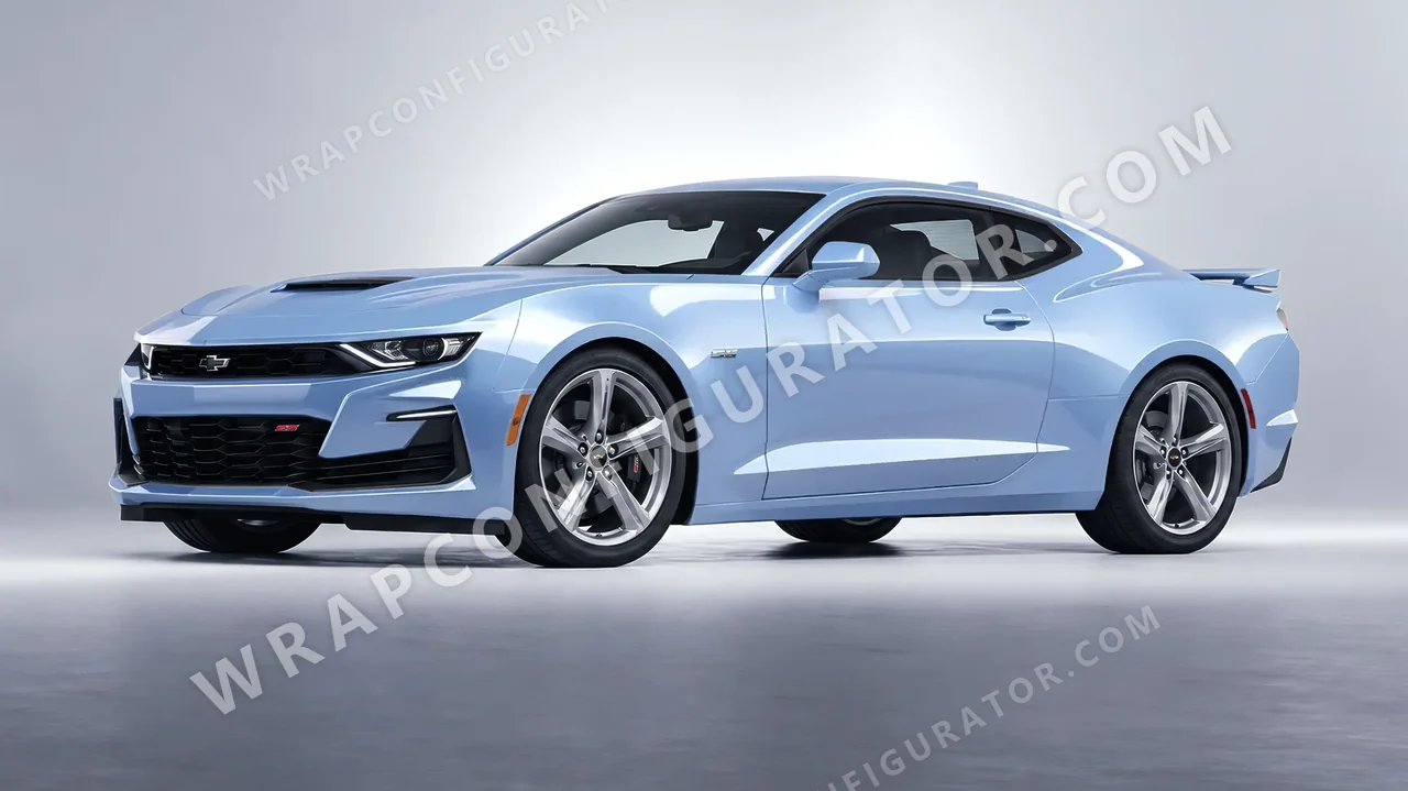 Blue Chevrolet Camaro SS 2020 wrapped in Colourshield PPF by HyperPro Baby Blue HGM67-P