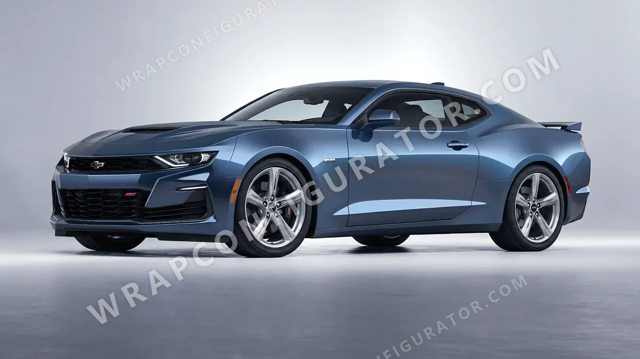 Blue Chevrolet Camaro SS 2020 wrapped in Colourshield PPF by HyperPro Dark Gray Blue MSF51-P