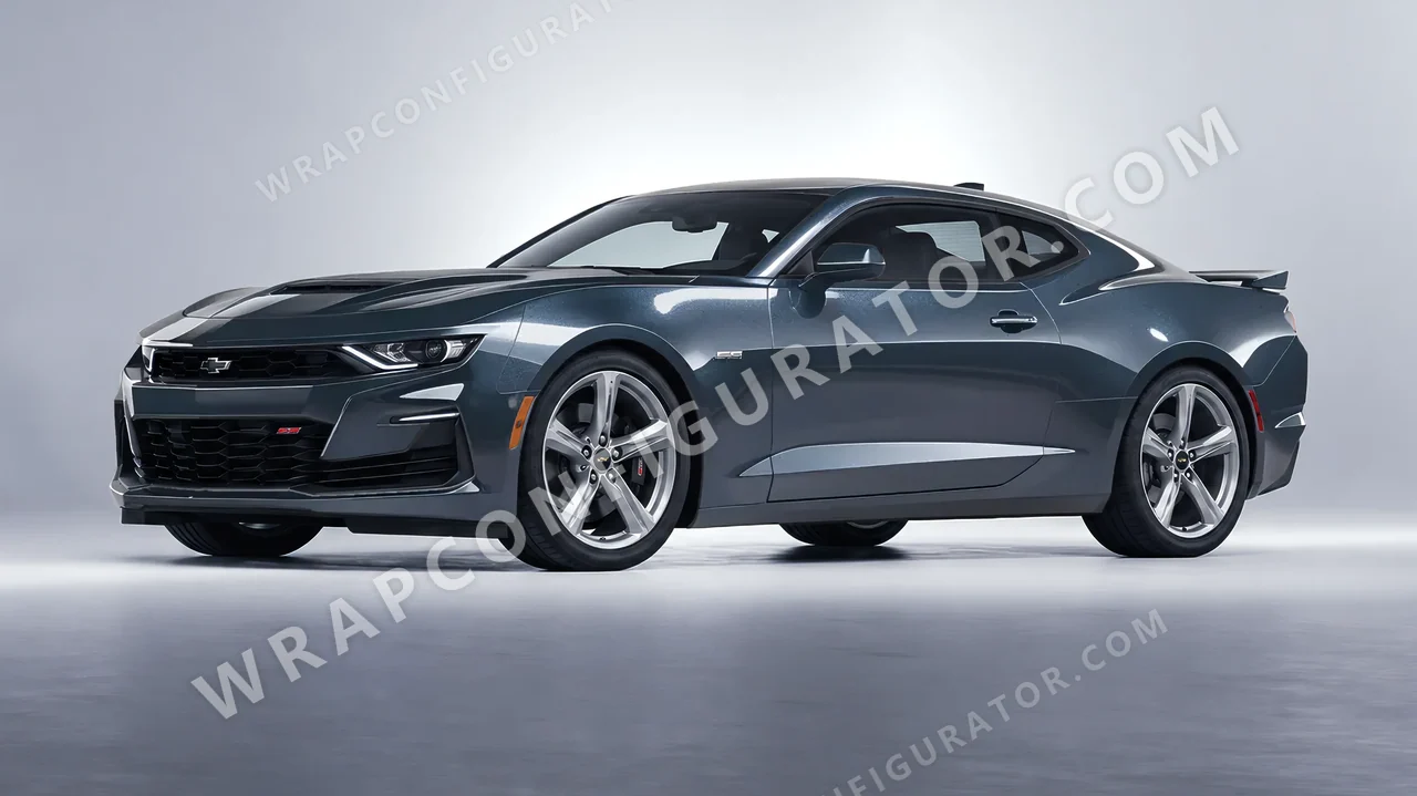 Blue Chevrolet Camaro SS 2020 wrapped in Colourshield PPF by HyperPro Gray Blue GAF38-P
