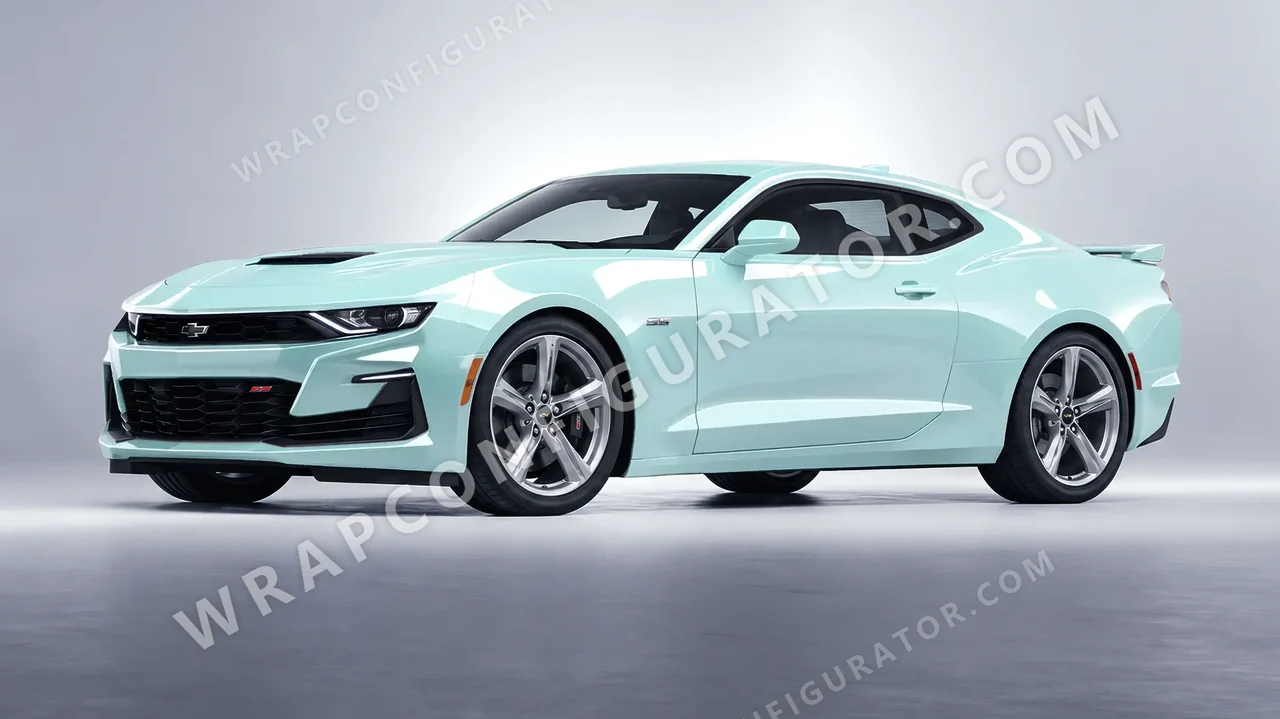 Blue Chevrolet Camaro SS 2020 wrapped in Colourshield PPF by HyperPro Ice Blue GAF49-P