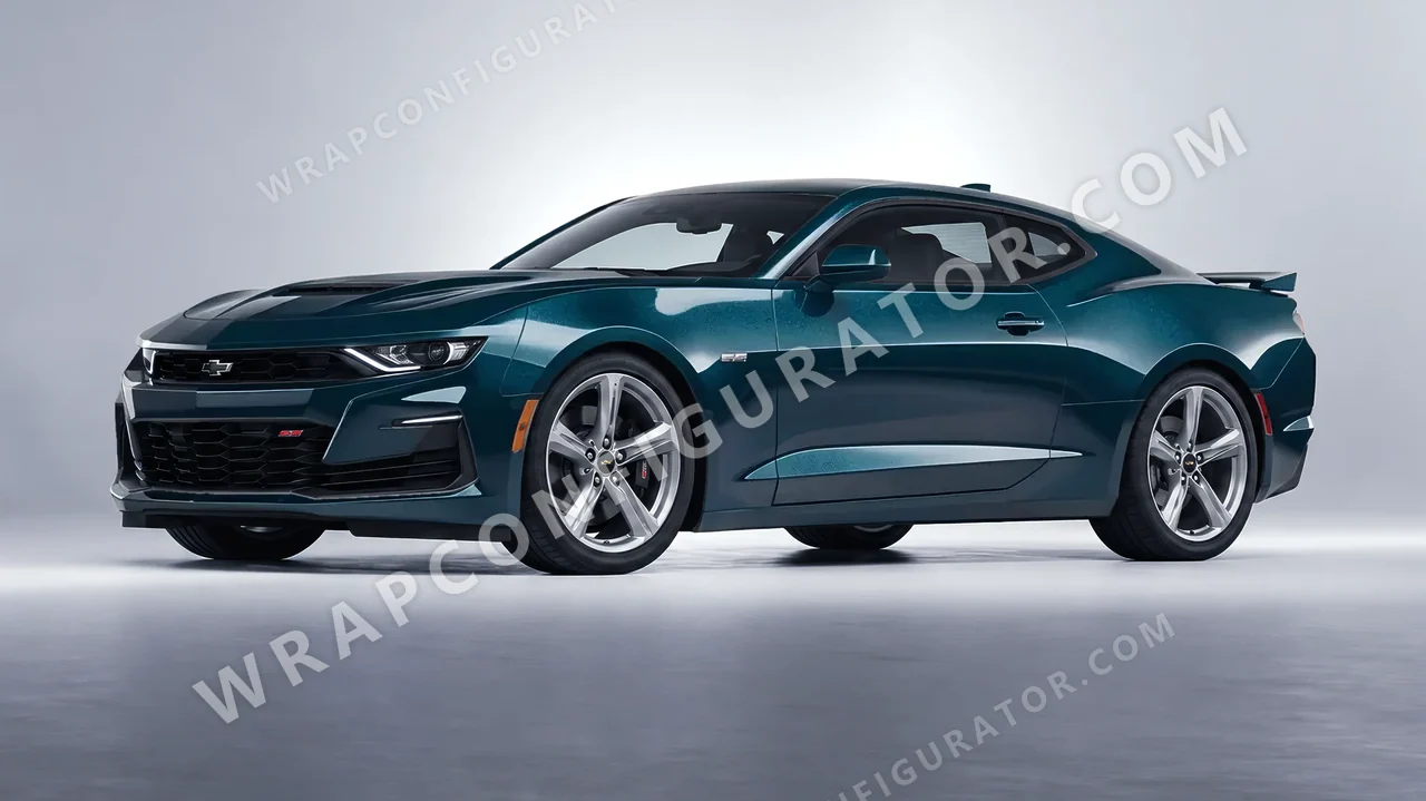 Blue Chevrolet Camaro SS 2020 wrapped in Colourshield PPF by HyperPro Peacock Blue GAF40-P