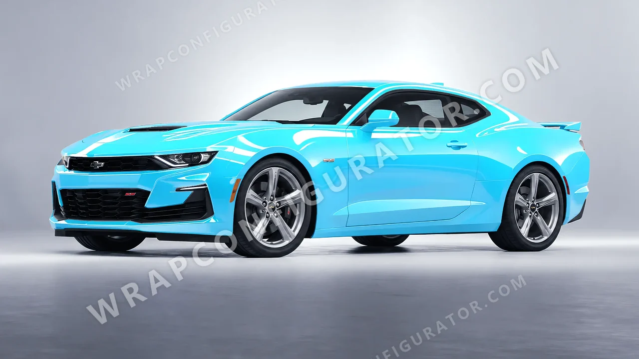 Blue Chevrolet Camaro SS 2020 wrapped in Colourshield PPF by HyperPro Sky Blue HGF07-P