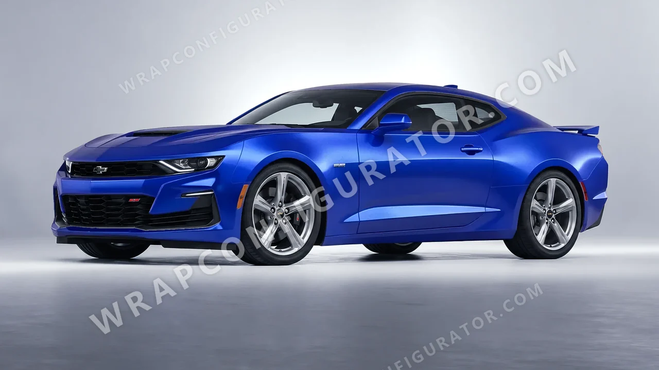 Blue Chevrolet Camaro SS 2020 wrapped in Inozetek Dynamic PPF Azure Blue DPPF814