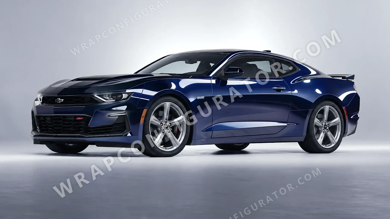Blue Chevrolet Camaro SS 2020 wrapped in Inozetek Dynamic PPF Black Blue DPPF925
